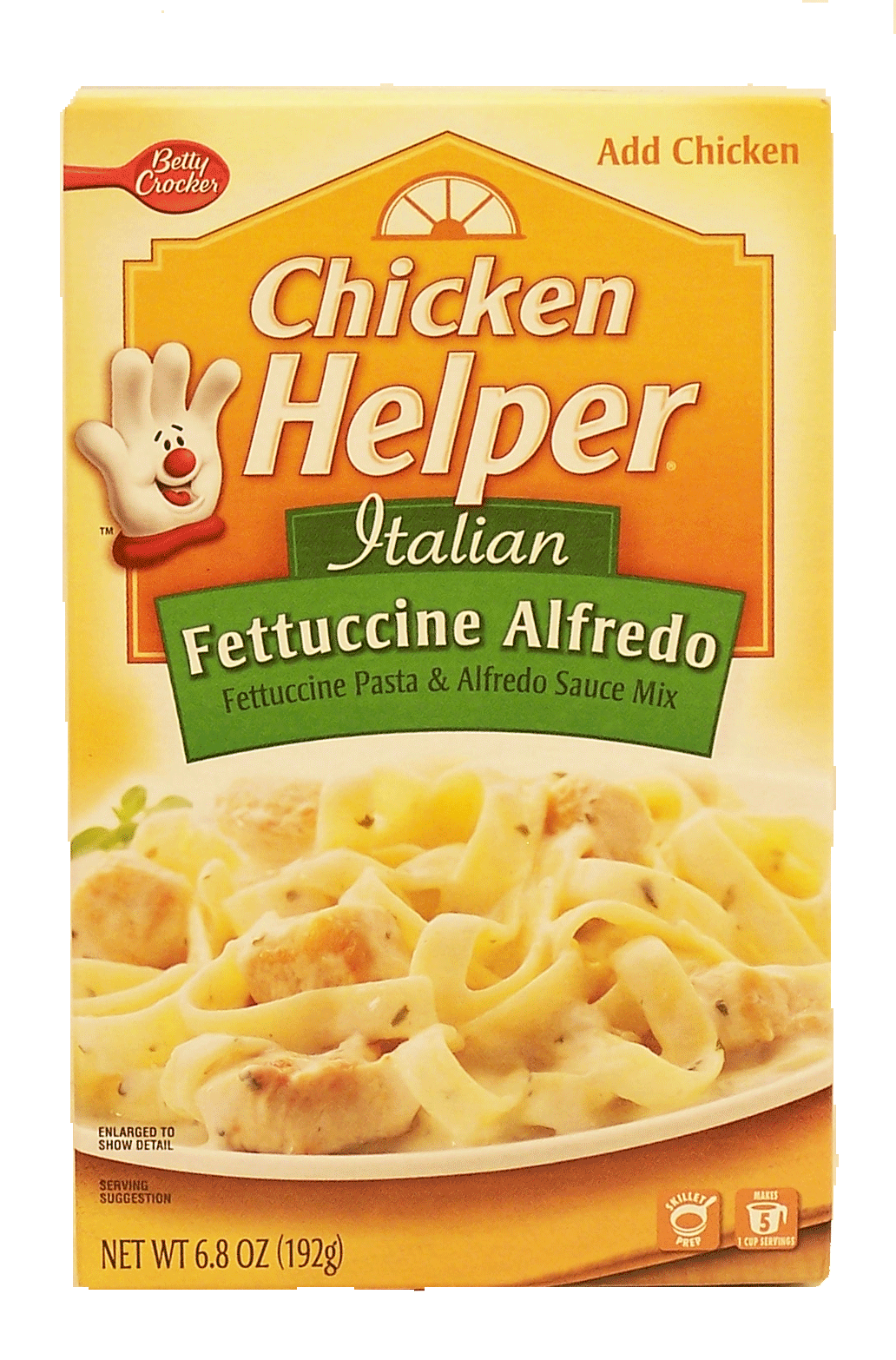 Betty Crocker&nbsp;Chicken Helper&nbsp;fettuccine alfredo, fettuccine pasta & alfredo sauce mix 5 1-cup servings Full-Size Picture